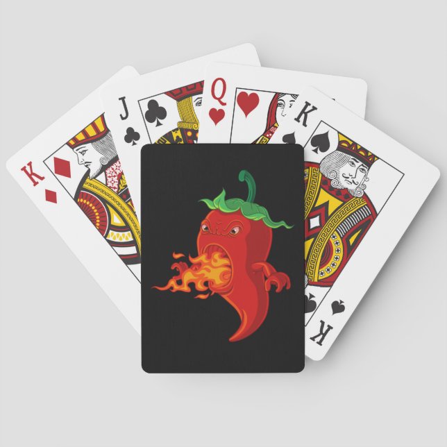 red hot chilli pepper with flame poker cards (Back)