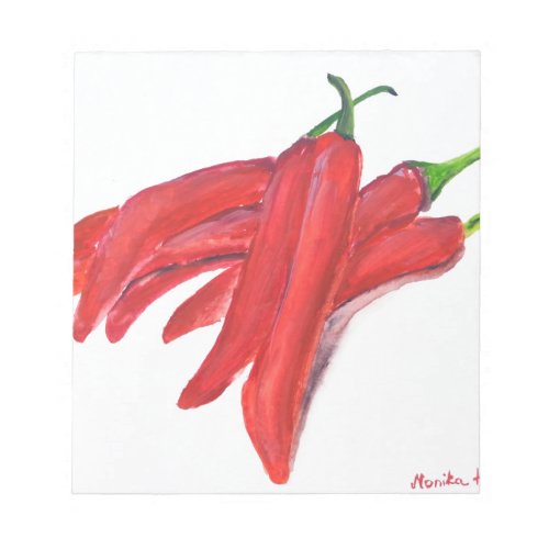 Red hot chilli peppers watercolor food spicy  notepad