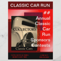 Red Hot Classic Car Run Example Template Flyer