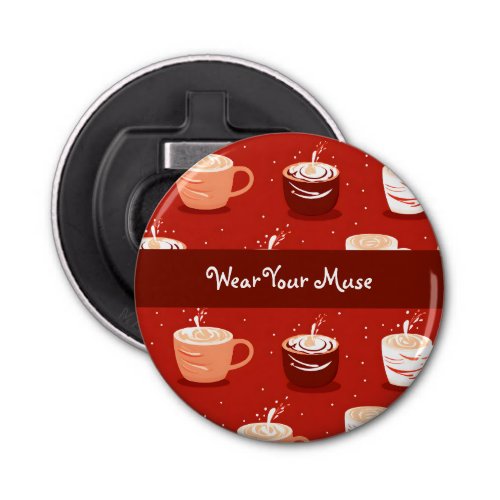 Red Hot Coffee  Cocoa Design Bottle Opener