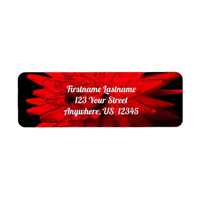 Red Hot Dahlia Flower Address Label (Front)