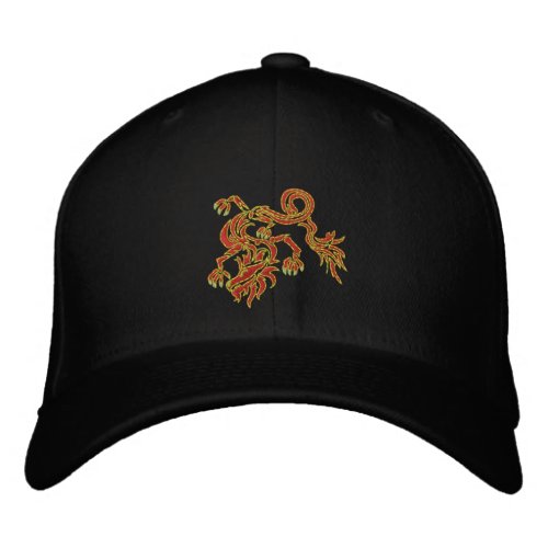 Red hot dragon embroidered baseball cap