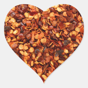 Red hot dried chili flakes heart sticker