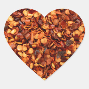 Red hot dried chili flakes heart sticker