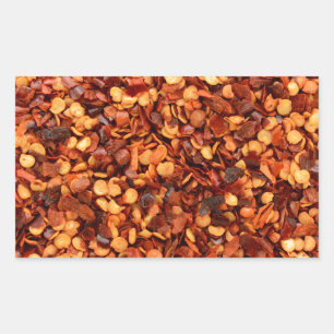 Red hot dried chili flakes rectangular sticker