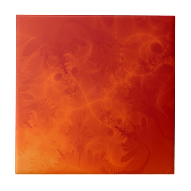 Red Hot Fire Burning Flames Ceramic Tile (Front)