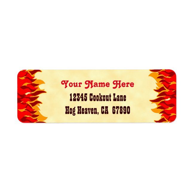 Red Hot Flames Custom Return Address Labels