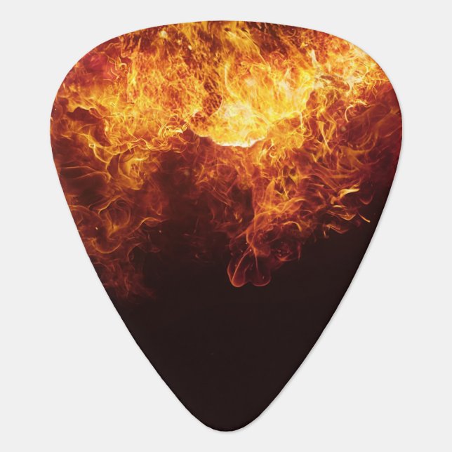 Red Hot Flaming Guitar Pick (Front)