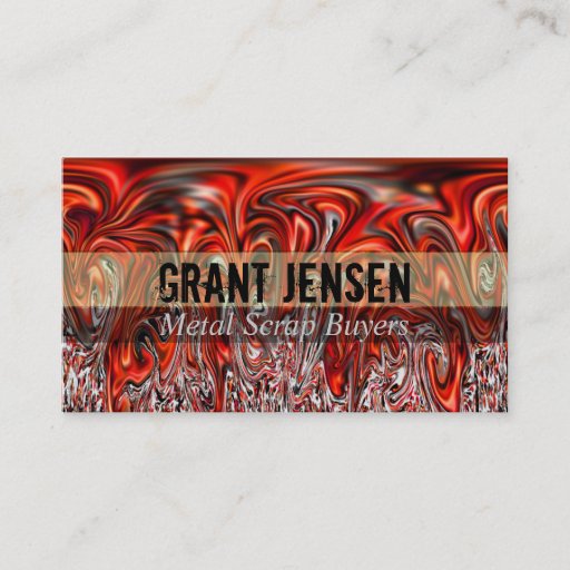 Customizable Red Hot Flowing Metal Business Cards