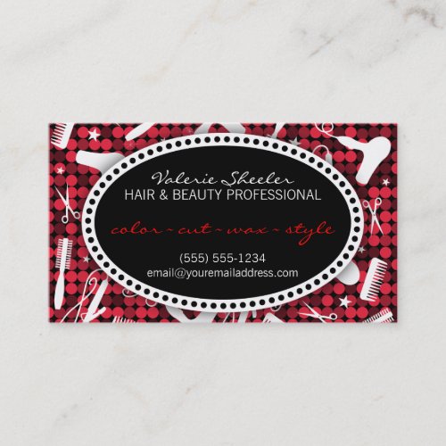 Red Hot Glam Hair  Beauty Appointment Card