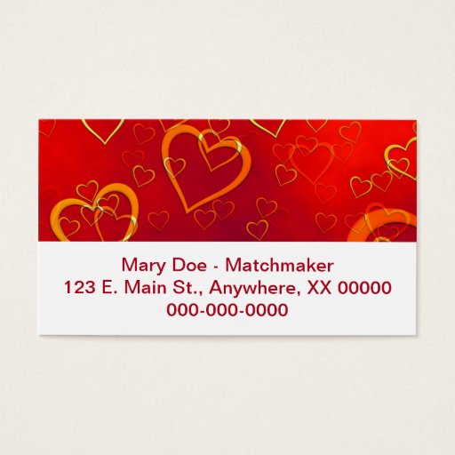 Customizable Red Hot Hearts Business Card Template