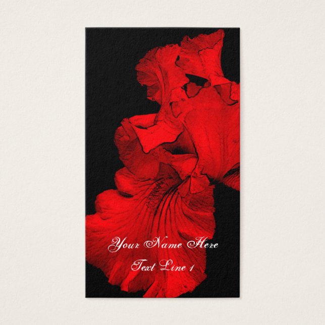 Red Hot Iris Flower Art (Front)