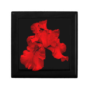 Red Hot Iris Flower Jewelry Box