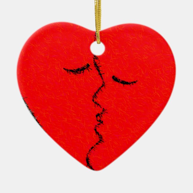 RED HOT KISS CERAMIC ORNAMENT (Front)