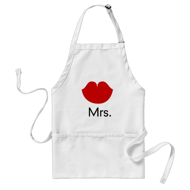 Red hot lips and mrs. adult apron (Front)