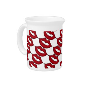 Red Hot Lips Beverage Drink Pitcher
