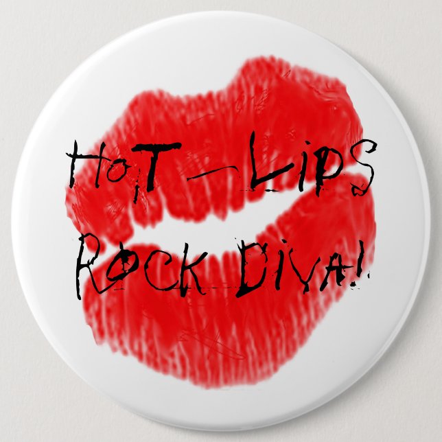 Red Hot Lips I Pinback Button (Front)