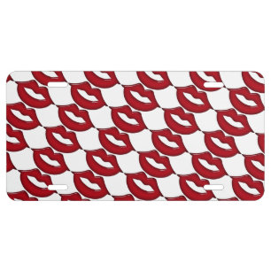 Red Hot Lips License Plate