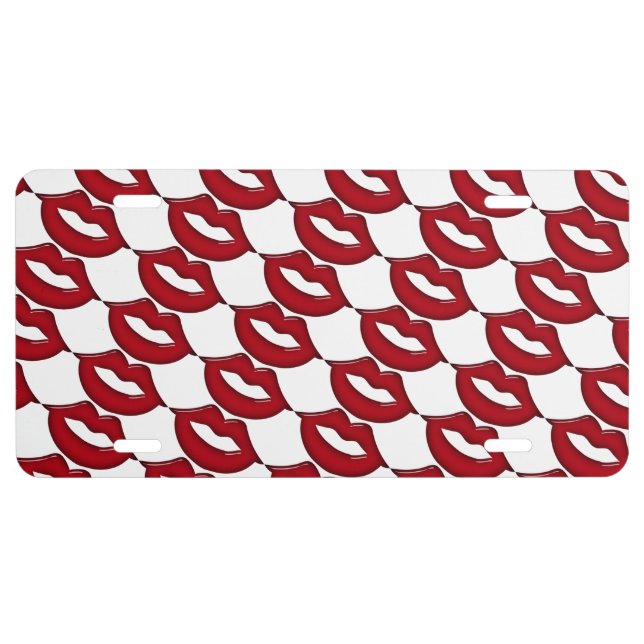 Red Hot Lips License Plate (Front)