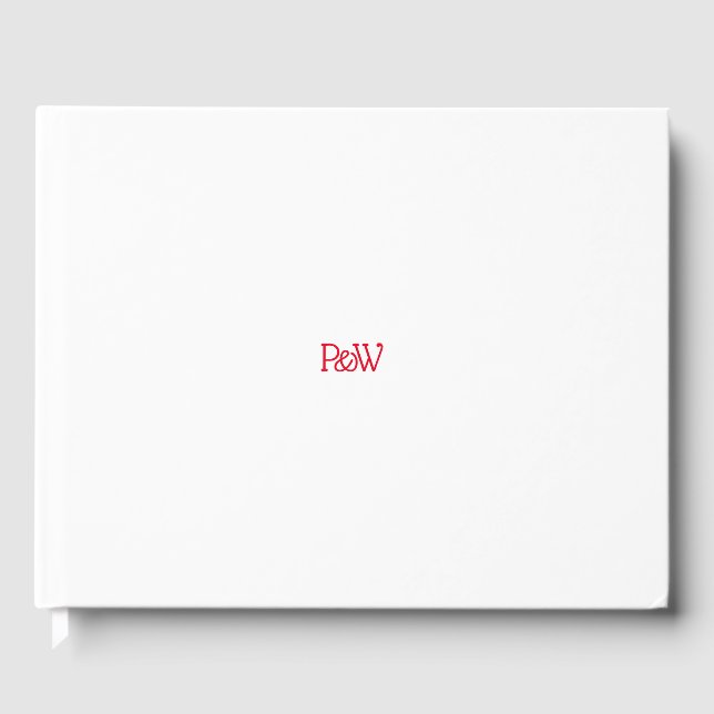Red Hot Love Typography Wedding Guest Book (Front)