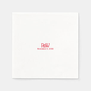 Red Hot Love Typography Wedding Napkin