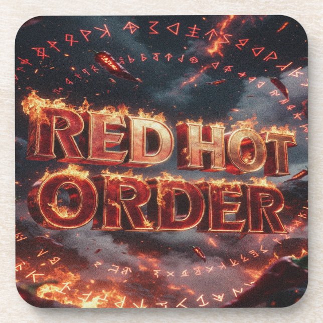 Red Hot Order Beverage Coaster (Front)