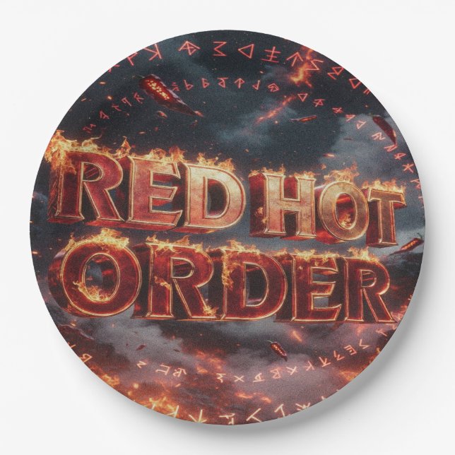 Red Hot Order Paper Plates (Front)