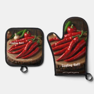 Red Hot Oven Mitt & Pot Holder Set