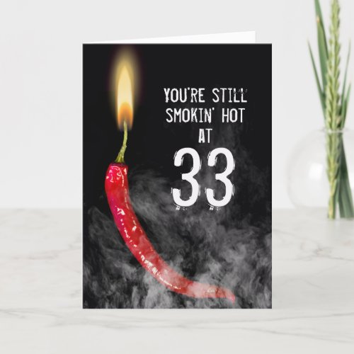 Red Hot Pepper 33rd Birthday Card