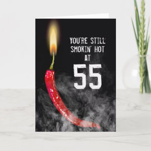 Red Hot Pepper 55th Birthday Card