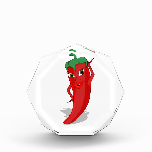 Red Hot Pepper Diva Acrylic Award (Front)