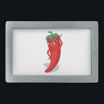 Red Hot Pepper Diva Belt Buckle<br><div class="desc">A red and hot pepper cartoon character. Original design.
Custom belt buckles.
Gift idea.</div>