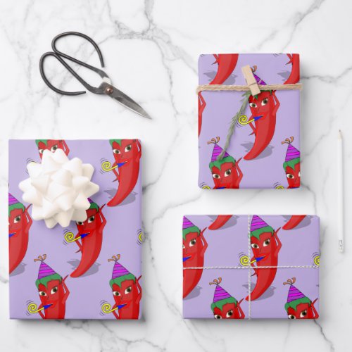 Red Hot Pepper Diva Birthday Celebration Custom Wrapping Paper Sheets