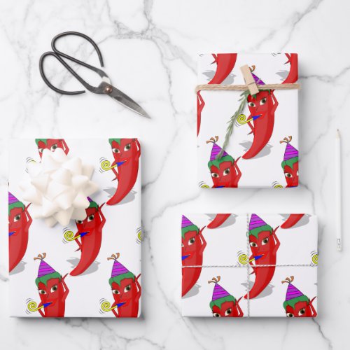 Red Hot Pepper Diva Birthday Celebration Custom Wrapping Paper Sheets