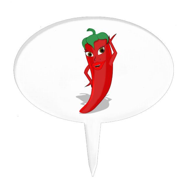 Red Hot Pepper Diva Cake Topper (Front)