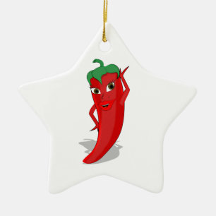 Red Hot Pepper Diva Ceramic Ornament