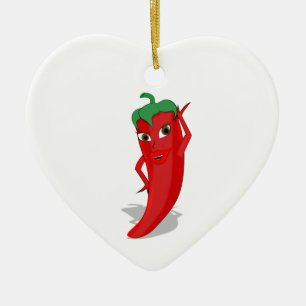 Red Hot Pepper Diva Ceramic Ornament