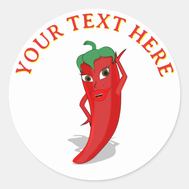 Red Hot Pepper Diva Classic Round Sticker (Front)