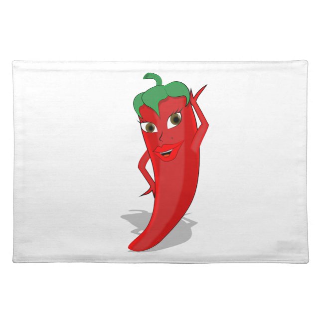Red Hot Pepper Diva Cloth Placemat (Front)