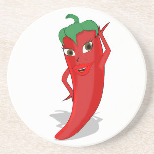 Red Hot Pepper Diva Drink Coaster