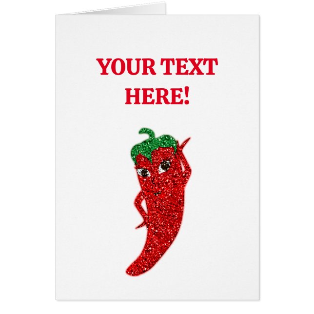 Red Hot Pepper Diva Glitter Cards (Front)
