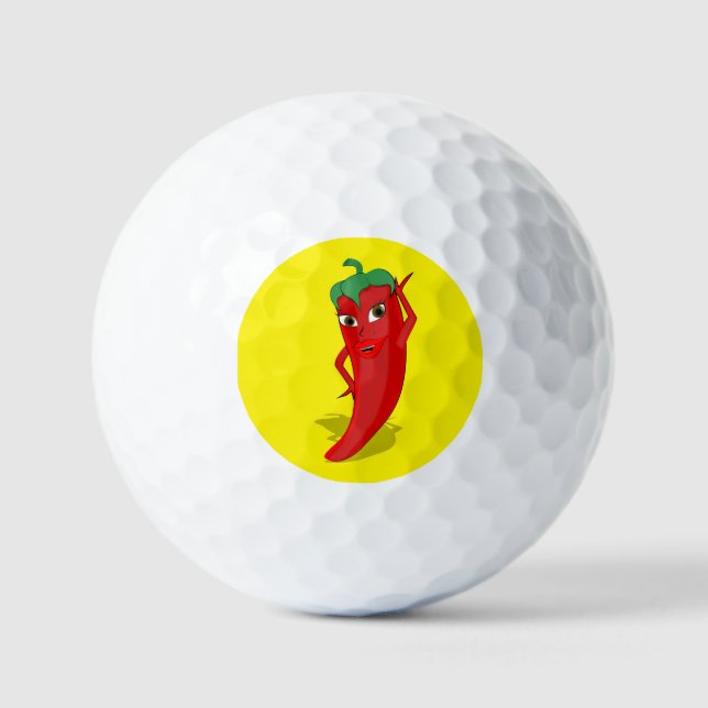 Red Hot Pepper Diva Golf Balls (Front)