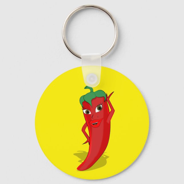 Red Hot Pepper Diva Keychain (Back)