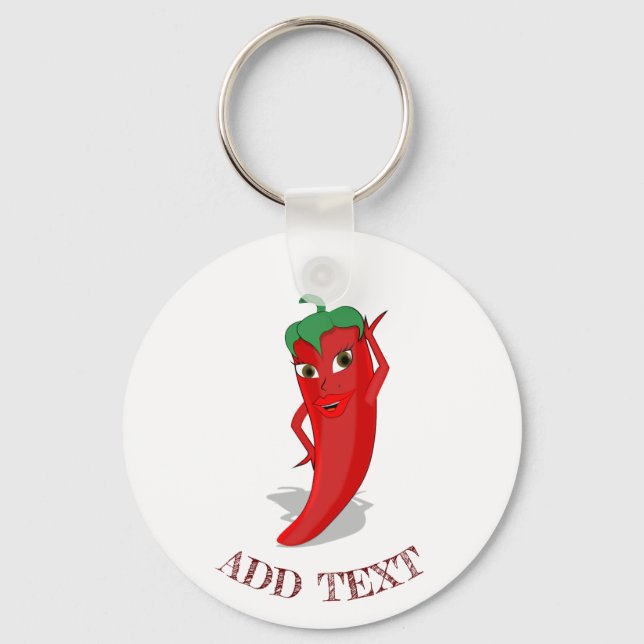 Red Hot Pepper Diva Keychain (Front)