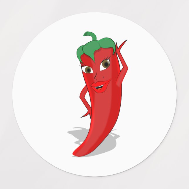 Red Hot Pepper Diva Labels (Design 1)