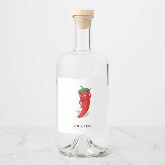 Red Hot Pepper Diva Liquor Bottle Label (Front)
