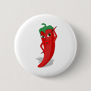 Red Hot Pepper Diva Pinback Button