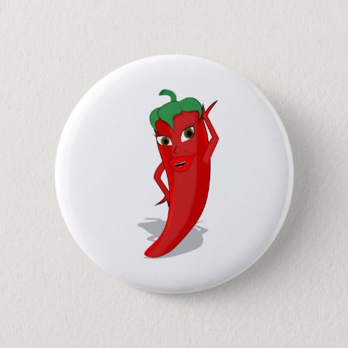 Red Hot Pepper Diva Pinback Button