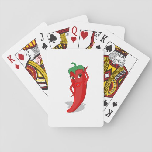 Red Hot Pepper Diva Playing Cards