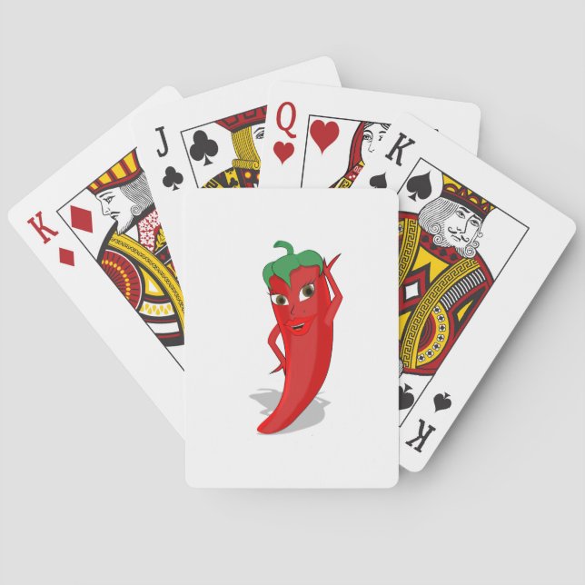 Red Hot Pepper Diva Poker Cards (Back)